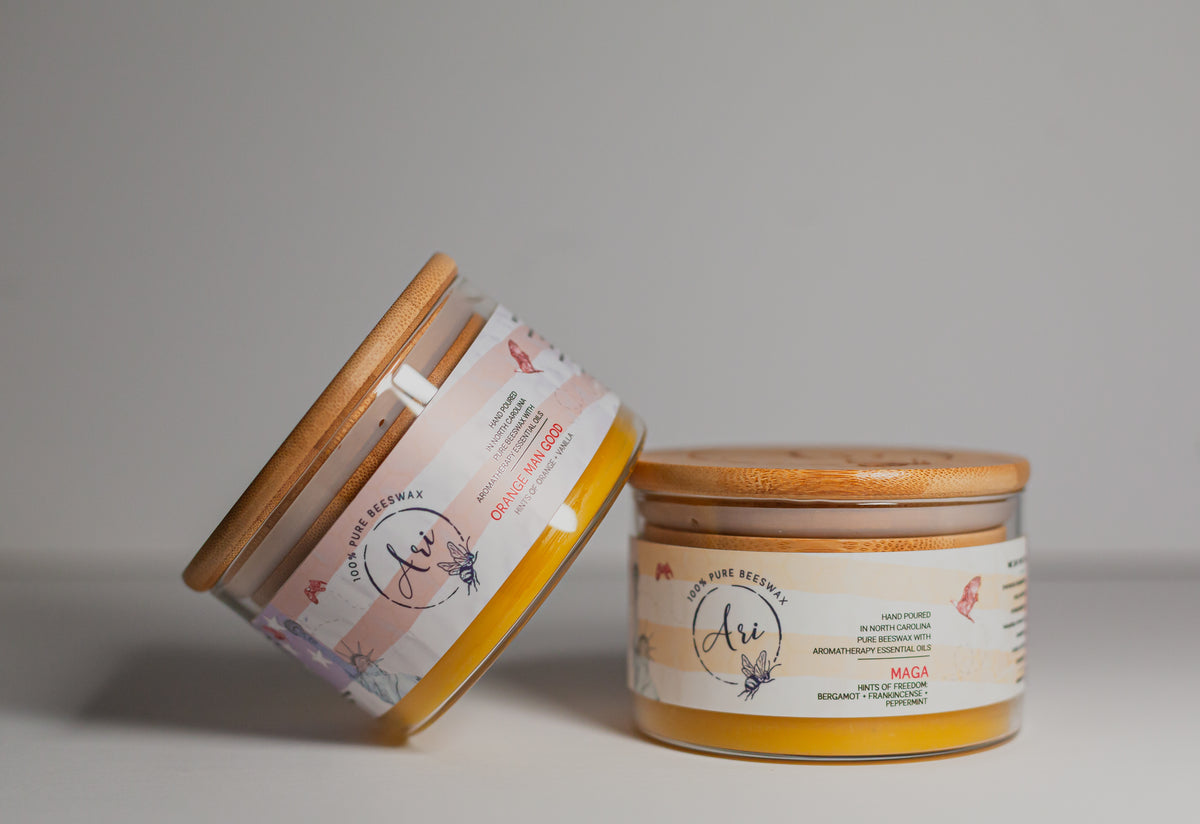 Orange man Beeswax Candle |8 oz