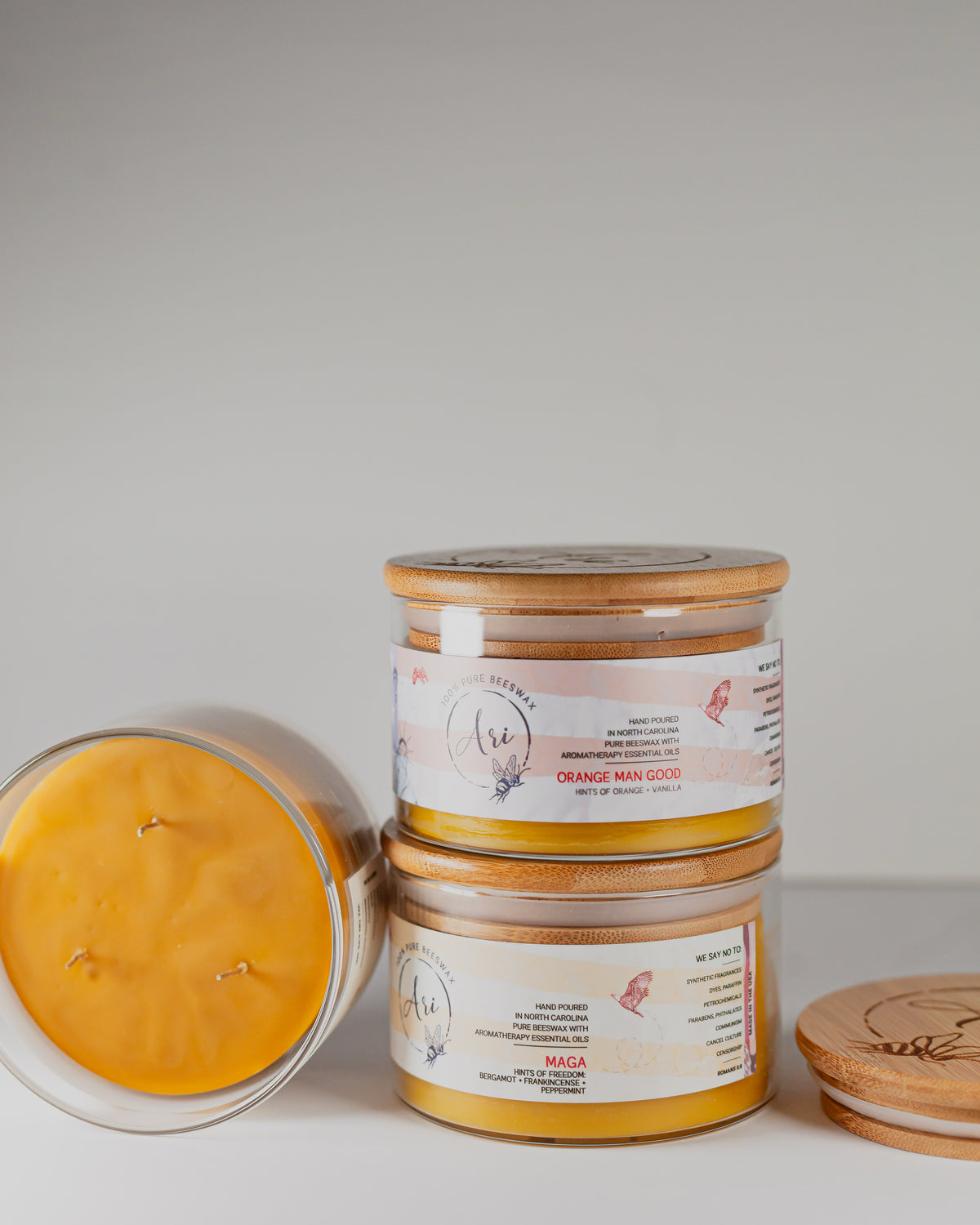 Orange man Beeswax Candle |8 oz