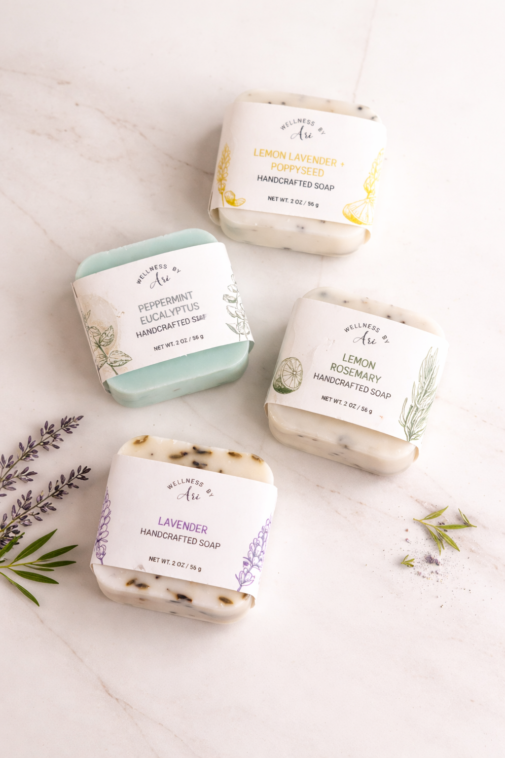 Handcrafted Mini Goat Milk Soaps (2 oz / 56 g)