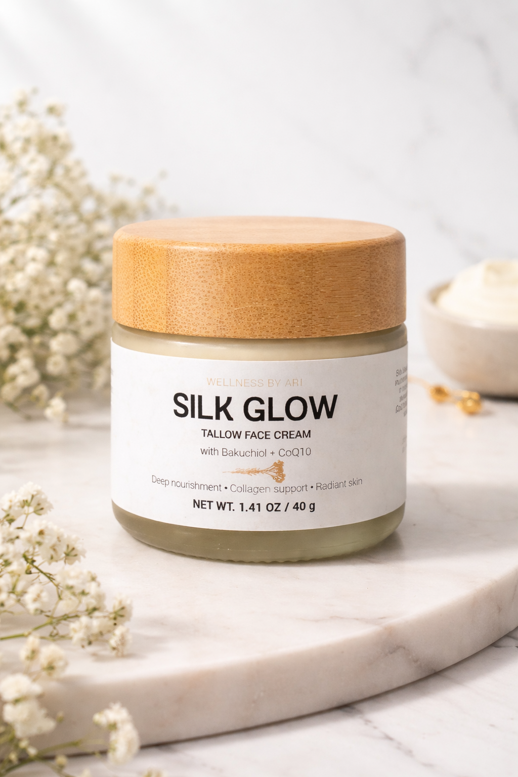 Silk Glow Tallow Face Cream with Bakuchiol + CoQ10
