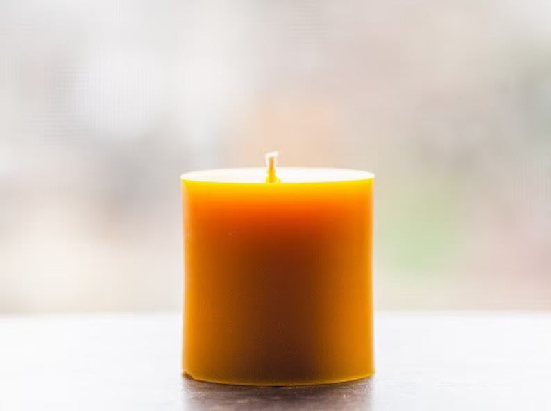 100% Pure Beeswax Pillar Candles