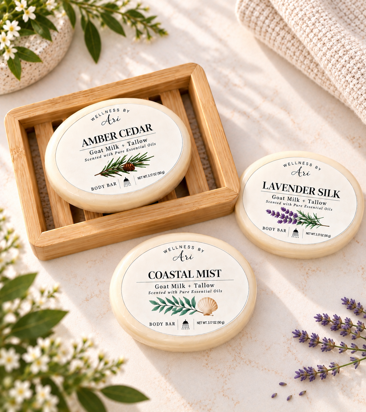 Goat Milk + Grass-Fed Tallow Body Bar | Essential Oil Soap