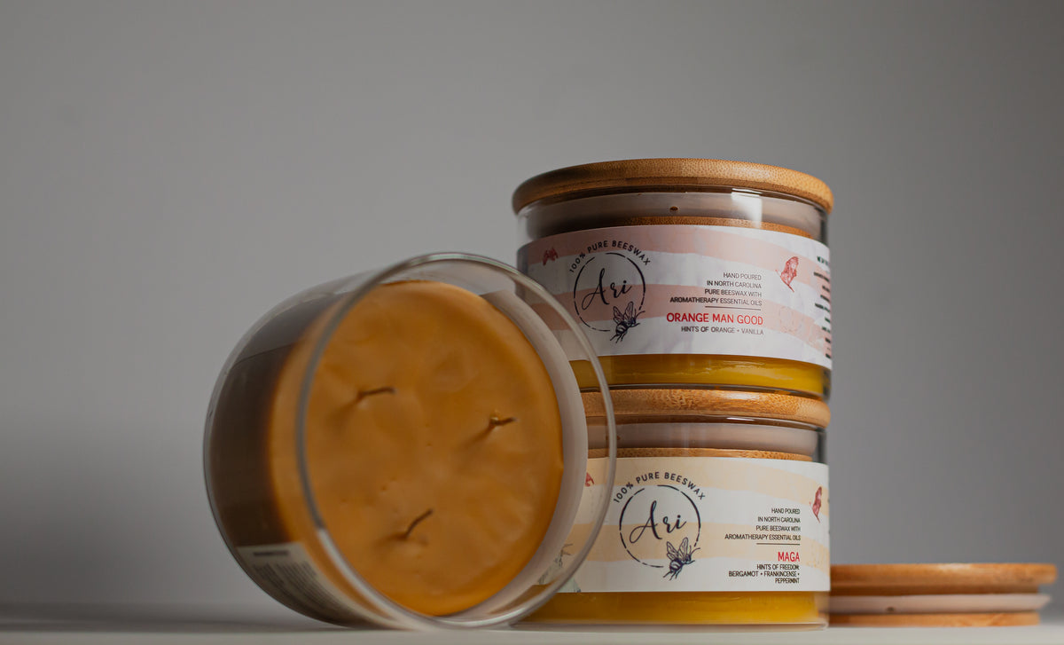 Orange man Beeswax Candle |8 oz