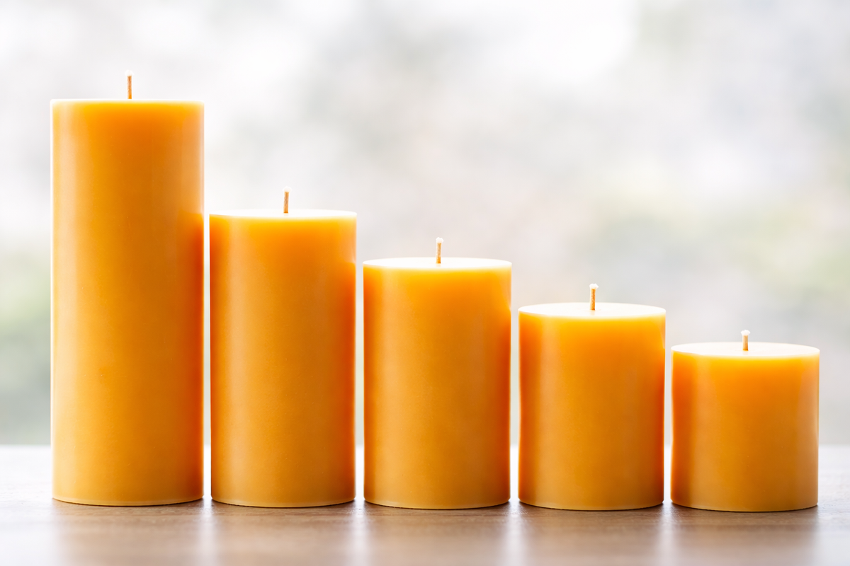 100% Pure Beeswax Pillar Candles