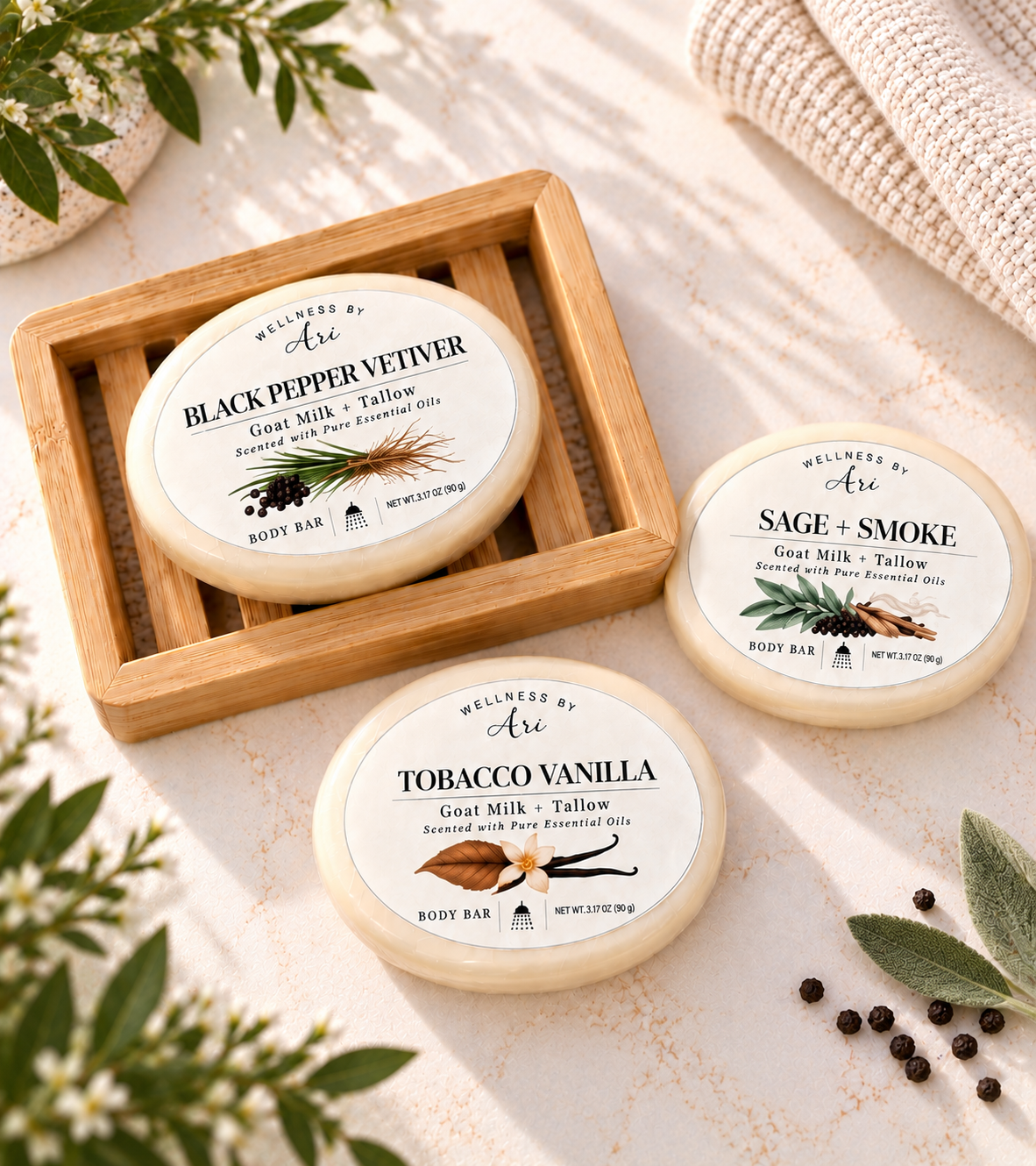 Goat Milk + Grass-Fed Tallow Body Bar | Essential Oil Soap