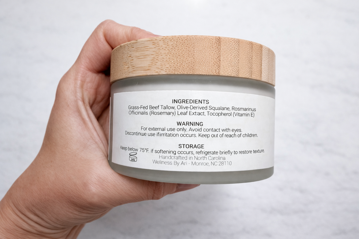 Whipped tallow with Squalane.