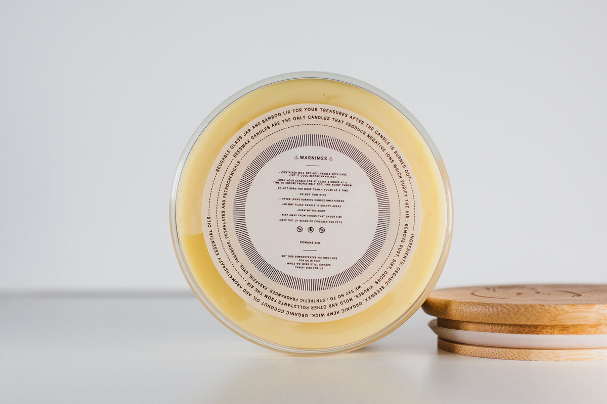Lavender Mint Beeswax Candle |8 oz