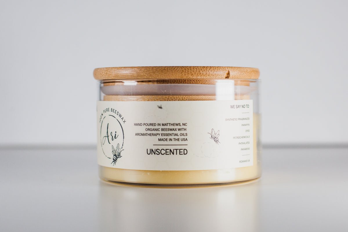Unscented Beeswax Candle |8 oz