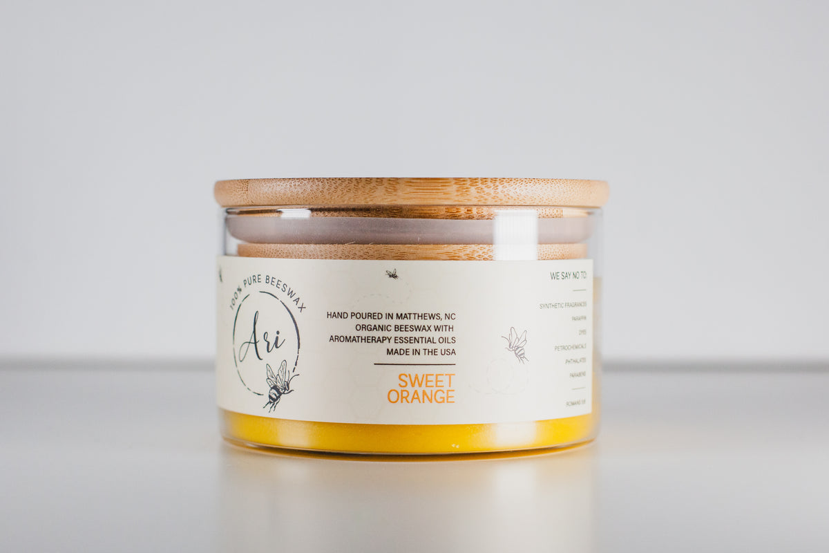 Sweet Orange Beeswax Candle |8 oz