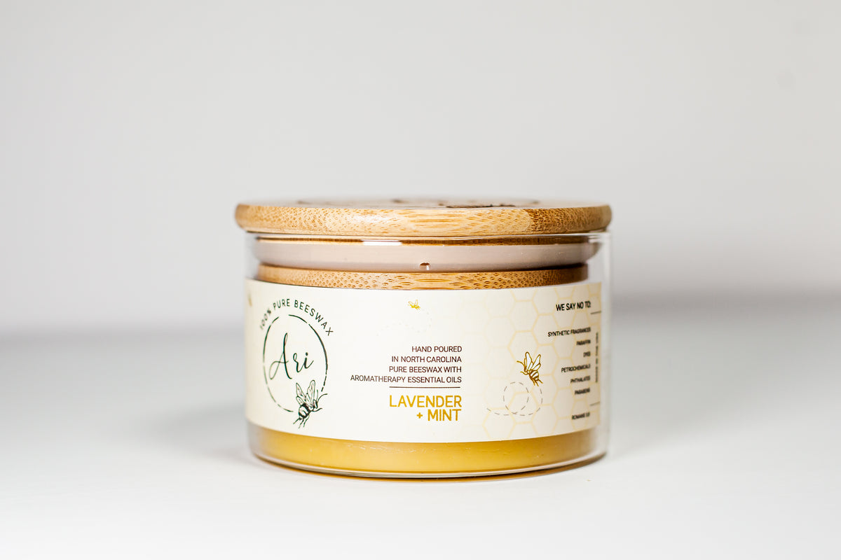 Lavender Mint Beeswax Candle |8 oz
