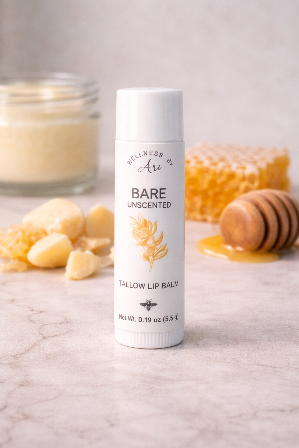 Tallow Lip Balm – Natural Beeswax Lip Balm for Dry Lips | Vanilla, Chocolate Peppermint, Unscented