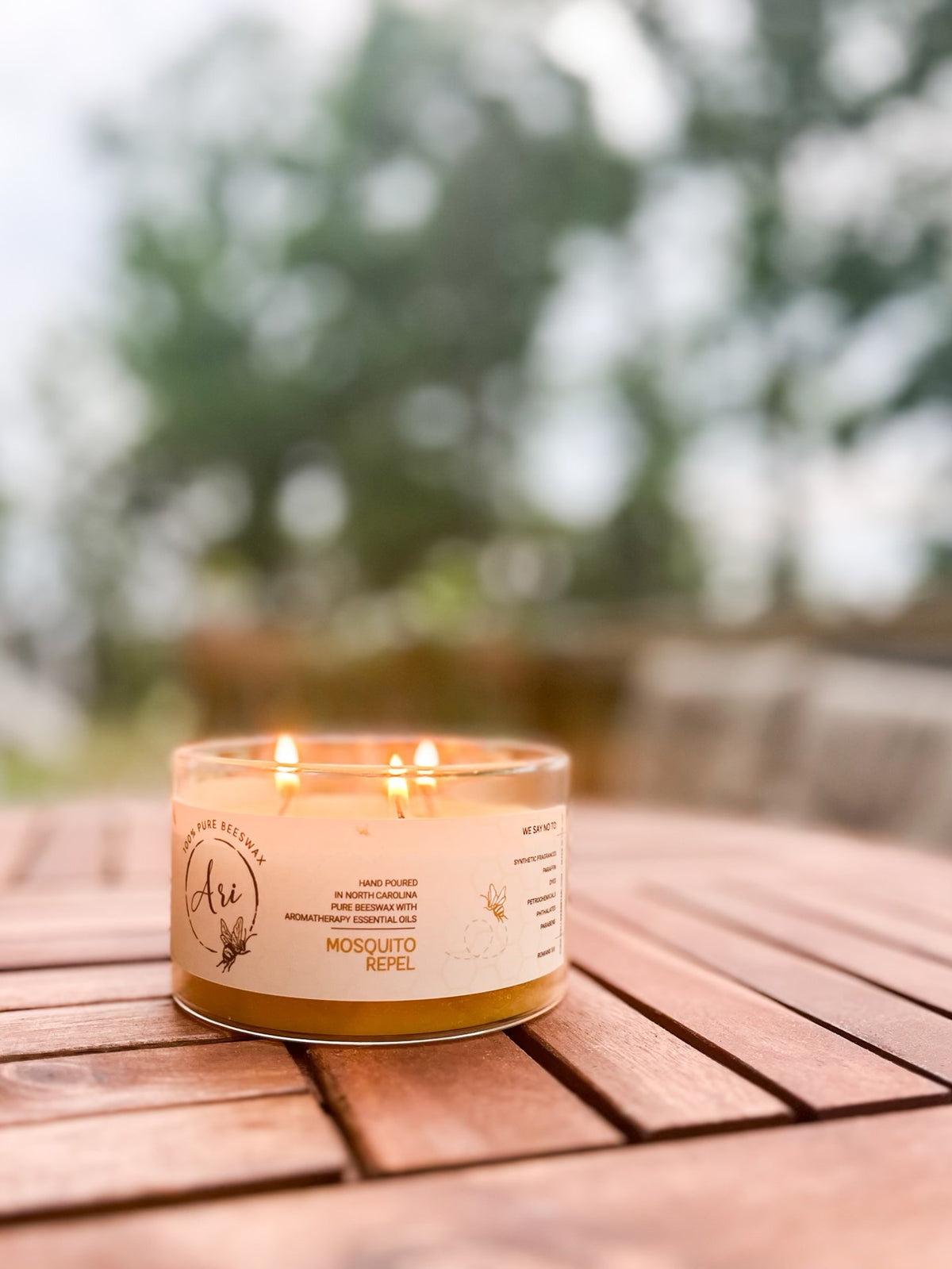 MOSQUITO REPEL |Eucalyptus Lemon Beeswax Candle |8 oz