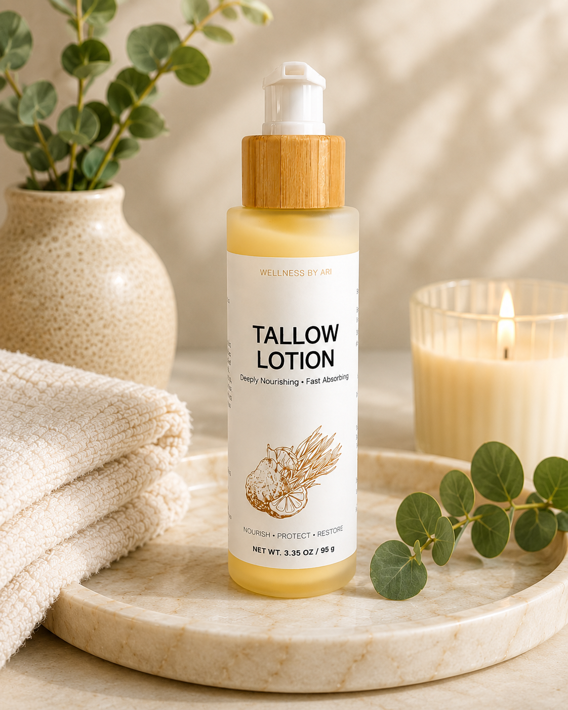 Grass-Fed Tallow Lotion | Deep Hydration for Dry Skin