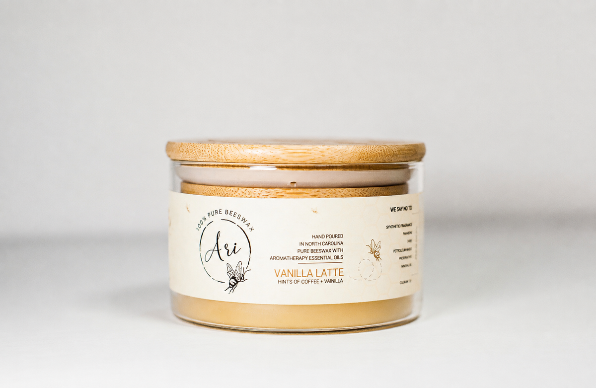 Vanilla Latte Beeswax Candle |8 oz