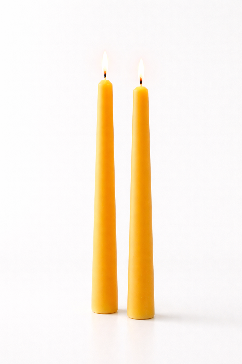 100% Pure Beeswax Taper Candles Set of 2- 10” Tapers