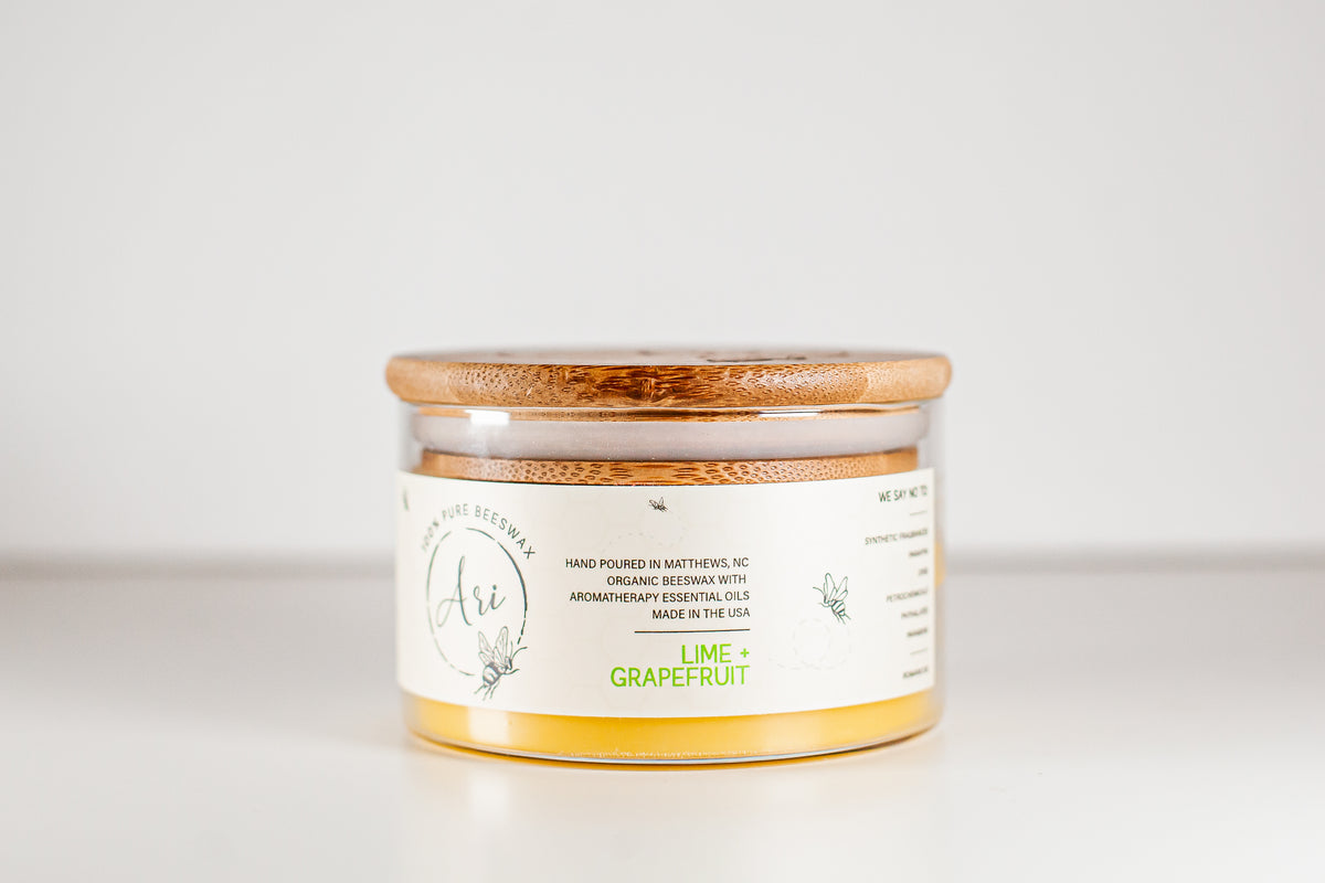 Lime Grapefruit Beeswax Candle |8 oz