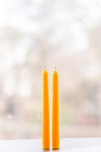 100% Pure Beeswax Taper Candles Set of 2- 10” Tapers
