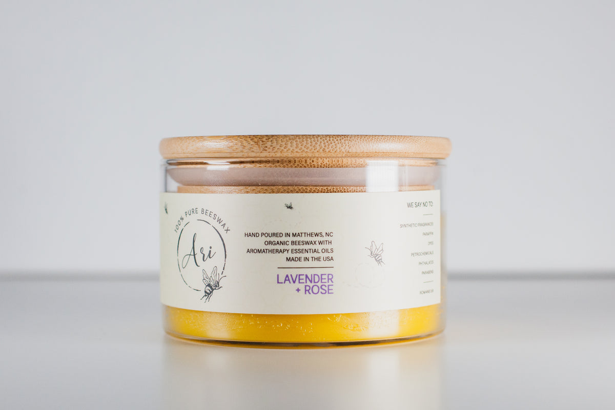 Lavender Rose Beeswax Candle |8 oz