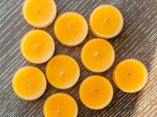 Load image into Gallery viewer, 100% Pure Beeswax Tea light candles with hemp wicks | Set of 10