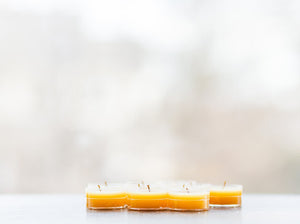 100% Pure Beeswax Tea light candles with hemp wicks | Set of 10