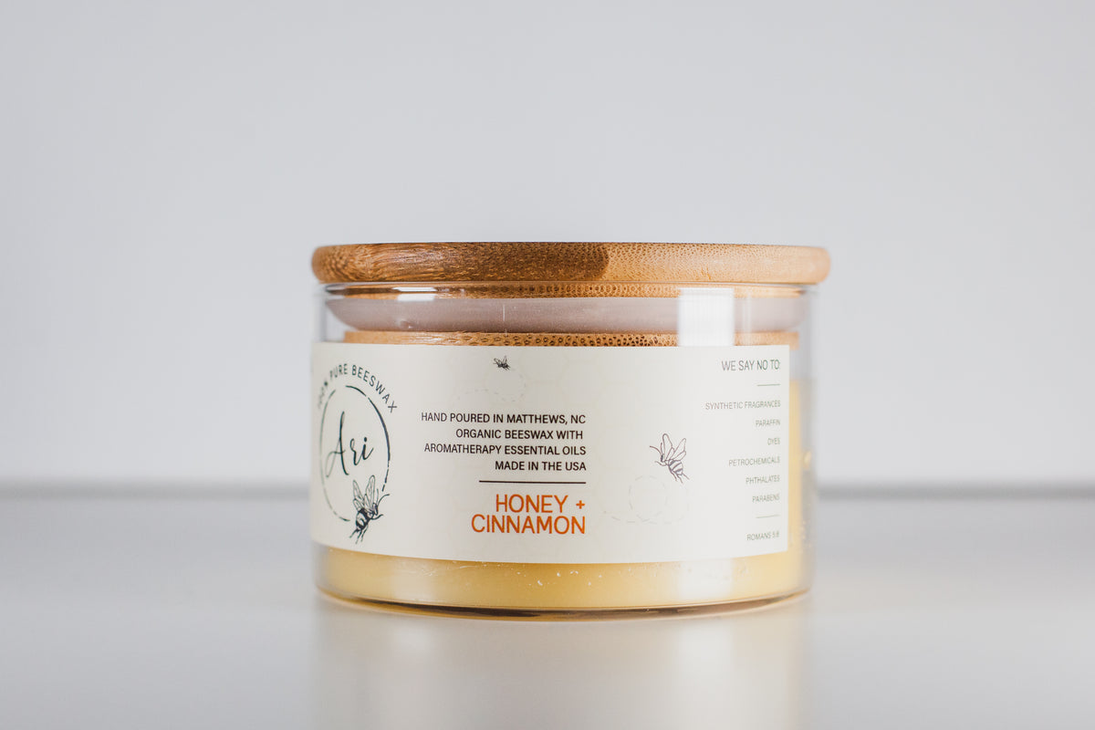 Honey Cinnamon Beeswax Candle |8 oz
