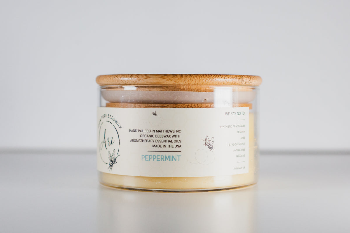 Peppermint Beeswax Candle |8 oz