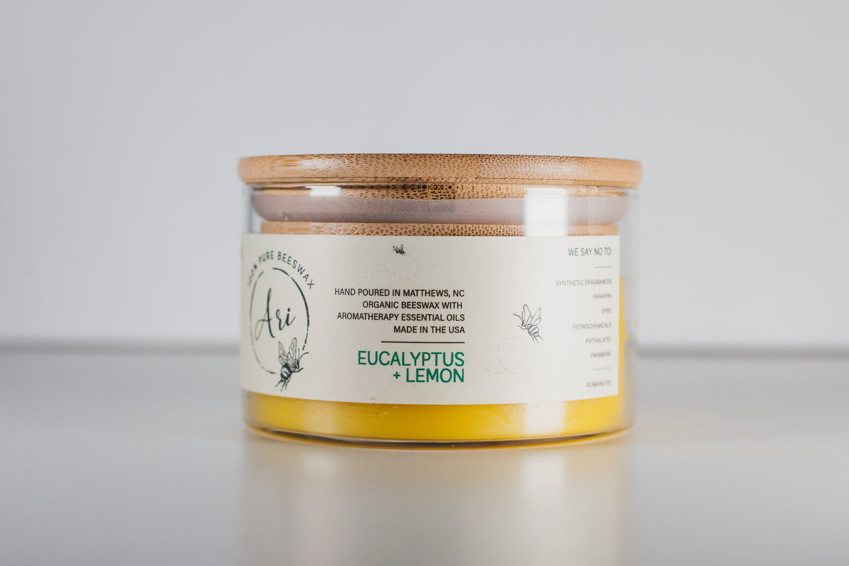 MOSQUITO REPEL |Eucalyptus Lemon Beeswax Candle |8 oz