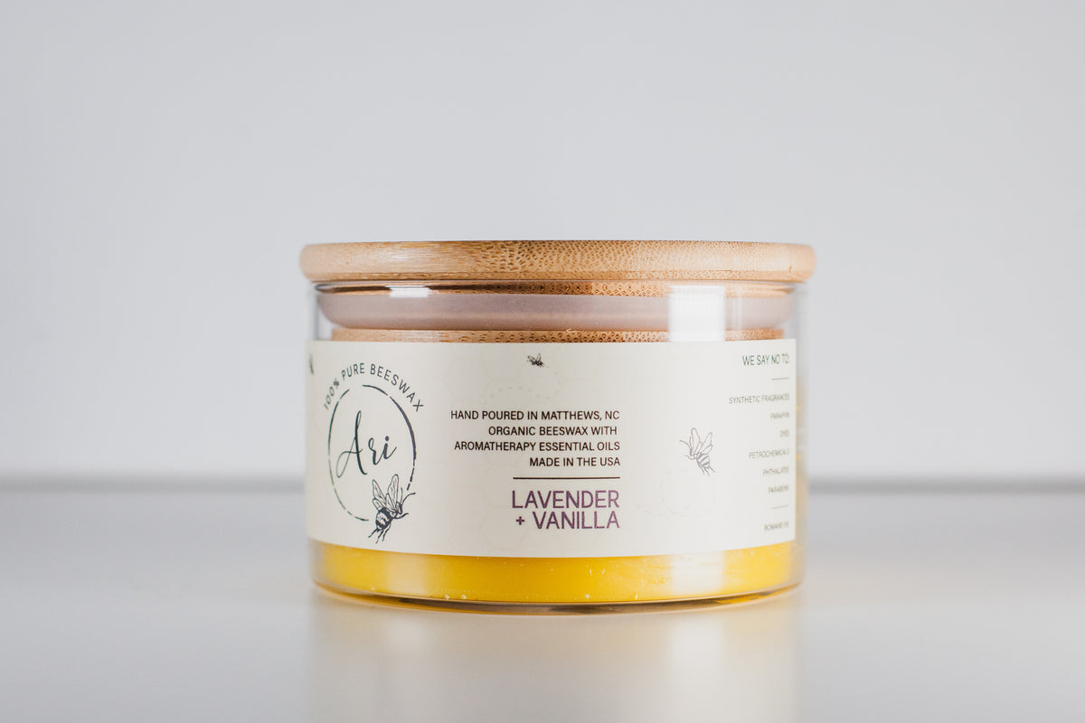 Lavender Vanilla Beeswax Candle |8 oz